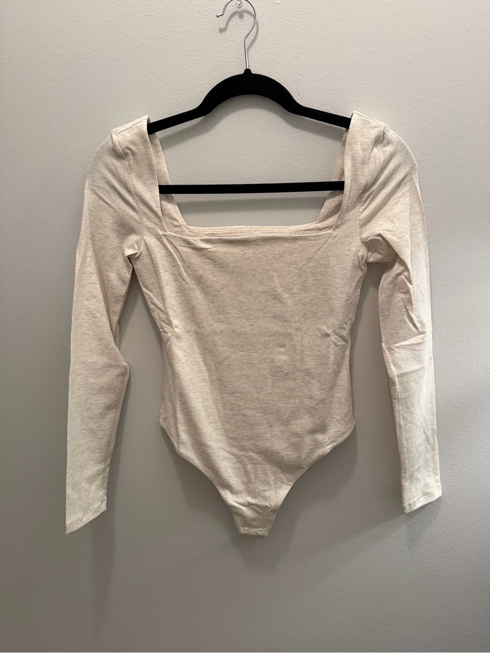 Aritzia Long Sleeve Square Neck Bodysuit - Cream